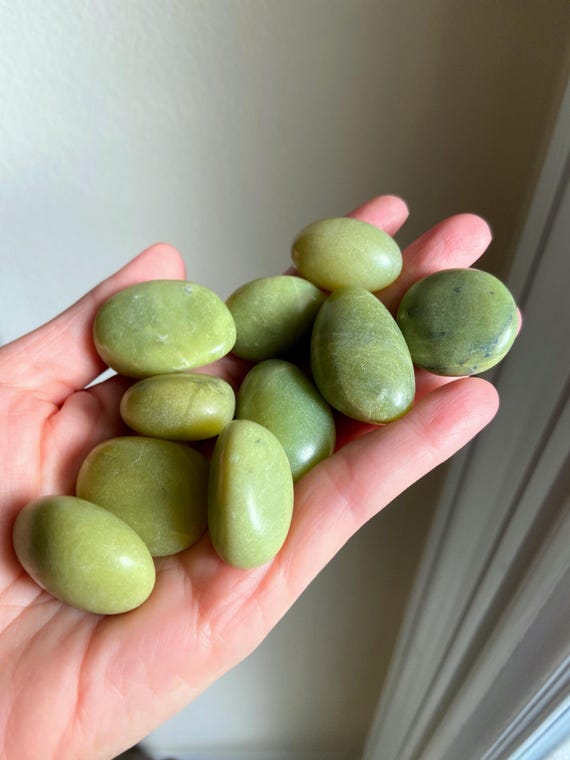 High Quality Serpentine Jade Tumbled Crystal, Healing Crystal, Gemstone, Protection, Kundalini Energy, Root Chakra, Intuitively Chosen