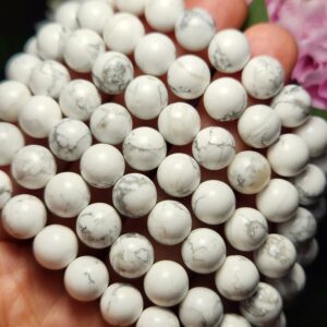 Howlite Bracelet - Crystal Bracelet - Howlite Crystal - Howlite Jewelry - Polished Howlite - Howlite Stone - Howlite Gemstone Bracelet