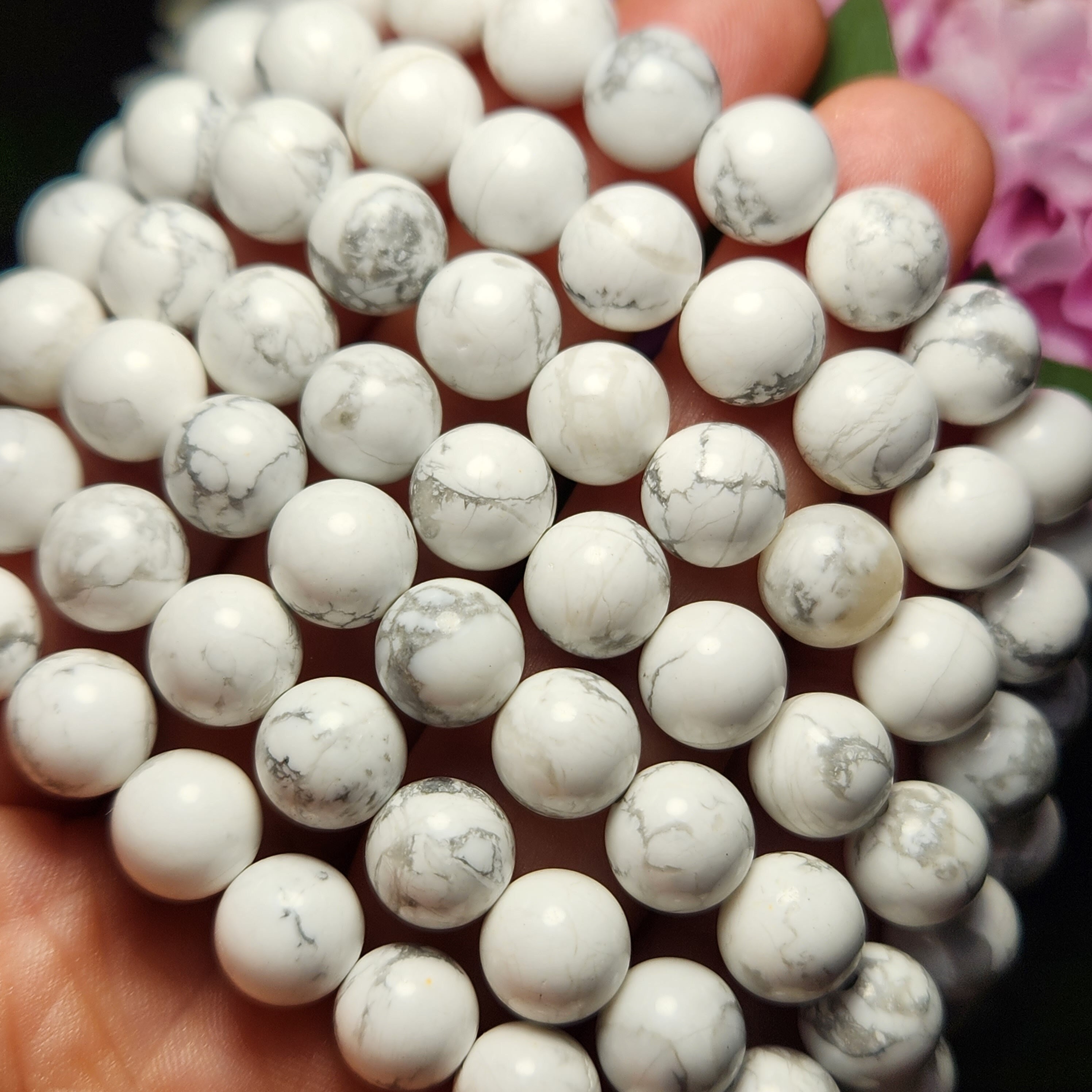Howlite Bracelet - Crystal Bracelet - Howlite Crystal - Howlite Jewelry - Polished Howlite - Howlite Stone - Howlite Gemstone Bracelet Howlite Bracelet - Crystal Bracelet - Howlite Crystal - Howlite Jewelry - Polished Howlite - Howlite Stone - Howlite Gemstone Bracelet