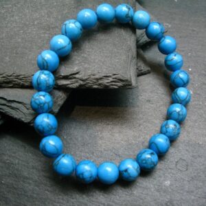 Howlite Genuine Bracelet ~ 7 Inches ~ 8mm Round Beads