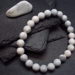 Howlite Genuine Bracelet ~ 7 Inches ~ 8mm Matte Round Beads