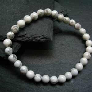 Howlite Genuine Bracelet ~ 7 Inches ~ 6mm Round Beads