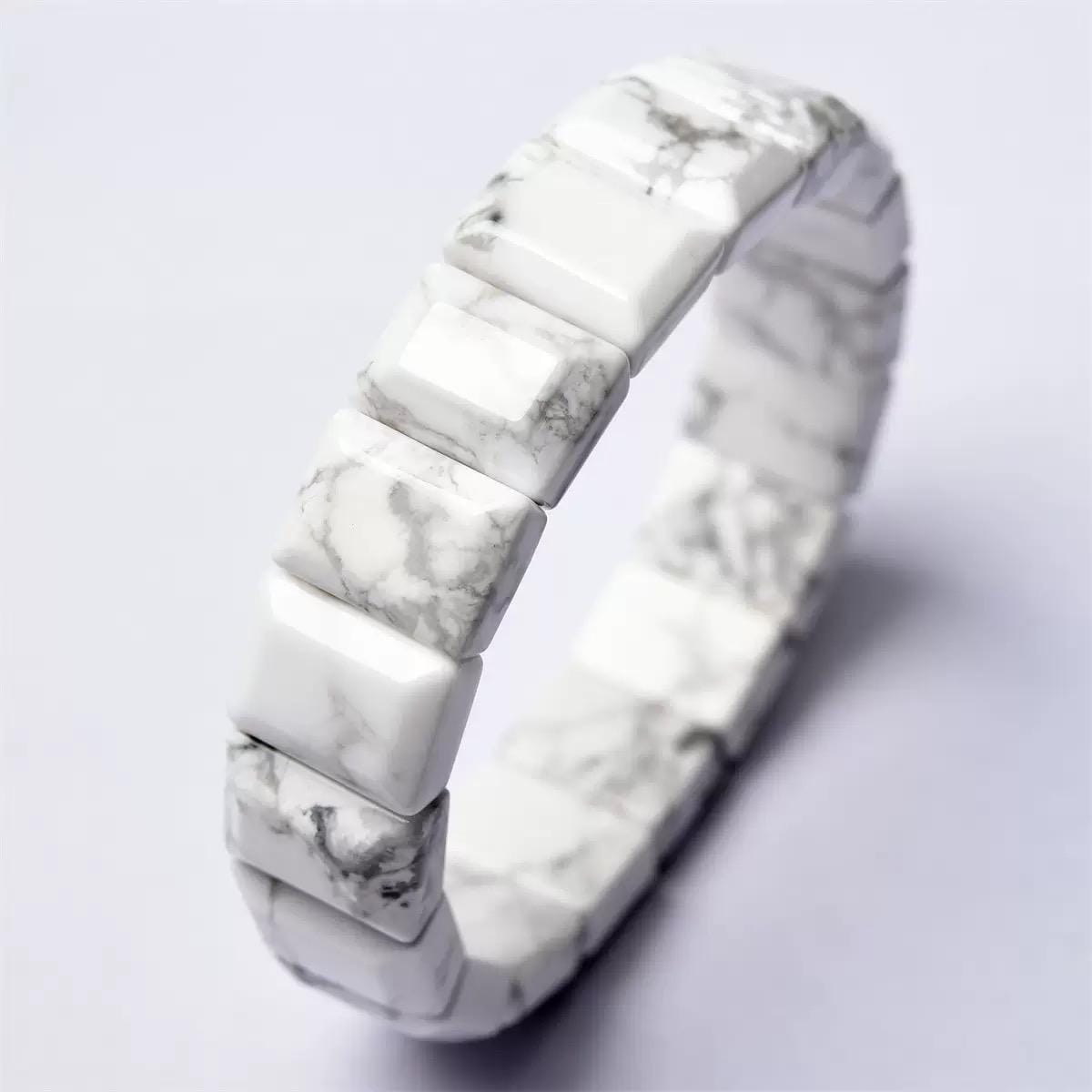 Natural White Howlite Beads Elastic Bracelet,white Howlite Beaded Bracelet,jewelry Gift Bracelet,wholesale Bracelet,bulk Bracelet Supply