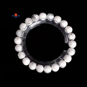Howlite Bracelet Smooth Round Size 8mm 10mm 7.5" Length