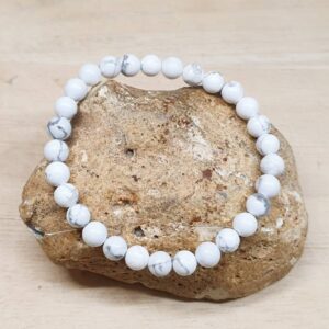 White Howlite Bracelet. Stretch Elastic Bracelets 6mm Stones 19cm. Stacking Bracelets For Women. Reiki Jewelry Uk. Gemini Jewelry.