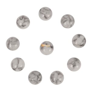 10 pcs of 14mm White Howlite round flatback cab cabochon