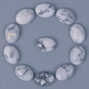 14mm Natural White Howlite Gemstone Oval Flatback CAB Cabochon
