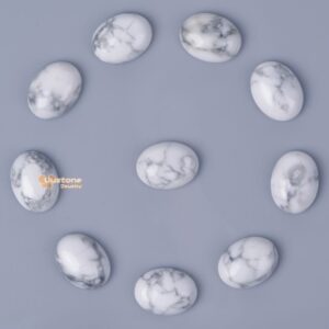 16mm Natural White Howlite Gemstone Oval Flatback CAB Cabochon