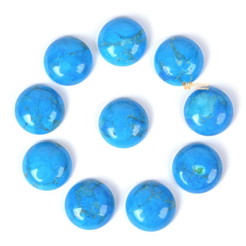 18mm Dyed Howlite  Gemstone Round Flatback Cab Cabochon