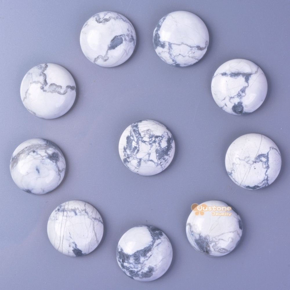 18mm Howlite Gemstone Round Cab Cabochon