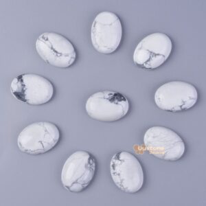 18mm White howlite gemstone oval cab cabochon
