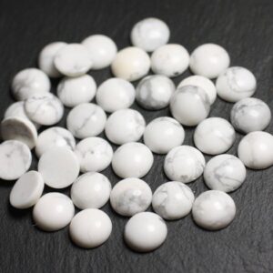 1pc - Cabochon Pierre Howlite Rond 16mm Blanc Gris - 7427039743358