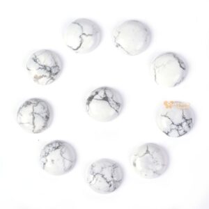 20mm White howlite gemstone round cab cabochon