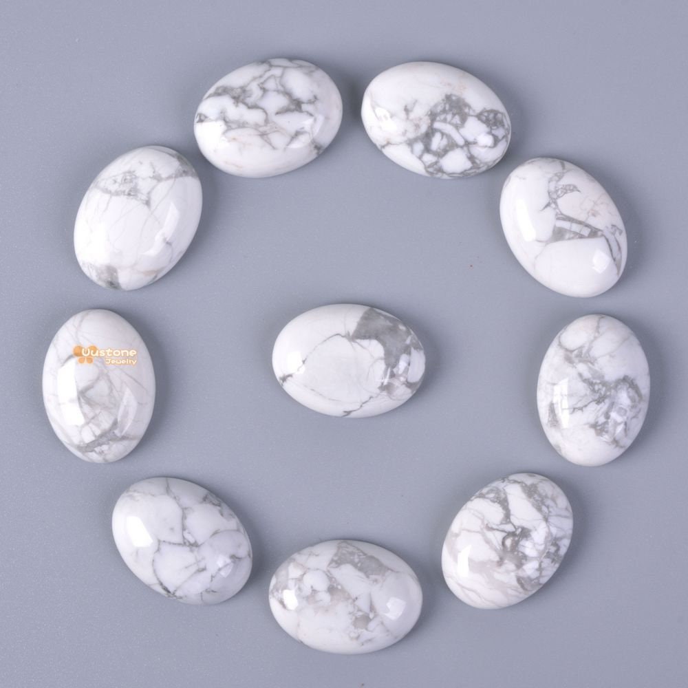 20mm White Howlite Oval Cab Cabochon Diy Jewelry Making