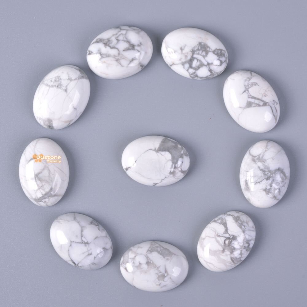 20mm White Howlite Oval Flatback Cab Cabochon Diy Jewelry Making 20mm White Howlite Oval Flatback Cab Cabochon Diy Jewelry Making