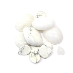 White Howlite Cabochons - Mixed Shape Stones, Jewelry Making - 1/4 lb Bag