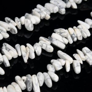 12-24x3-5mm Howlite Beads Stick Pebble Chip Grade Aaa Genuine Natural Gemstone Loose Beads 15.5" / 7.5" Bulk Lot Options(111258)