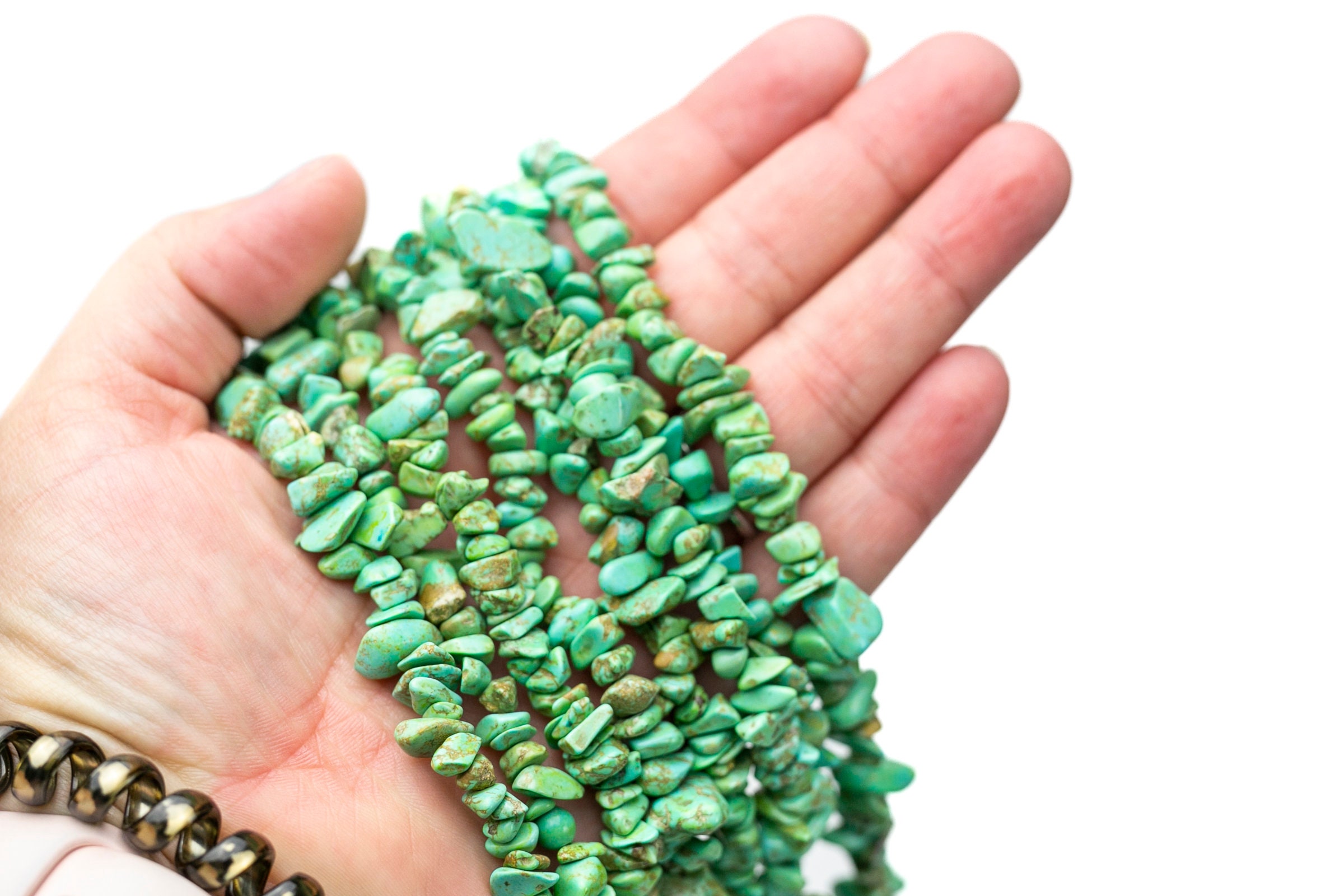 30" Green Howlite Crystal Chip Beads 6mm - 8mm - Double Length Strand Gemstone Beads 30" Green Howlite Crystal Chip Beads 6mm - 8mm - Double Length Strand Gemstone Beads