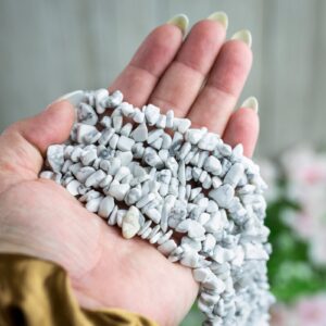 30" Natural White Howlite Crystal Chip Beads 6mm - 8mm - Double Length Strand Gemstone Beads