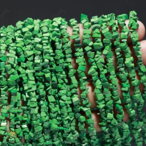 Aaa+ Green Howlite Uncut Chip Beads,natural Howlite Raw Rough Tiny Nugget Chips,34" Gemstone Beads For Handmade Jewelry
