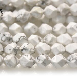 White Howlite Faceted Star Cut Bead,diamond Cut Bead,howlite,diy Beads,natural,gemstone,6mm 8mm 10mm For Choice,15" Full Strand White Howlite Faceted Star Cut Bead,diamond Cut Bead,howlite,diy Beads,natural,gemstone,6mm 8mm 10mm For Choice,15" Full Strand
