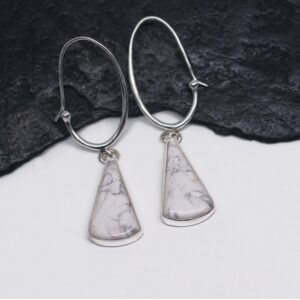 Albino Earth - Natural Howlite Sterling Silver Earrings