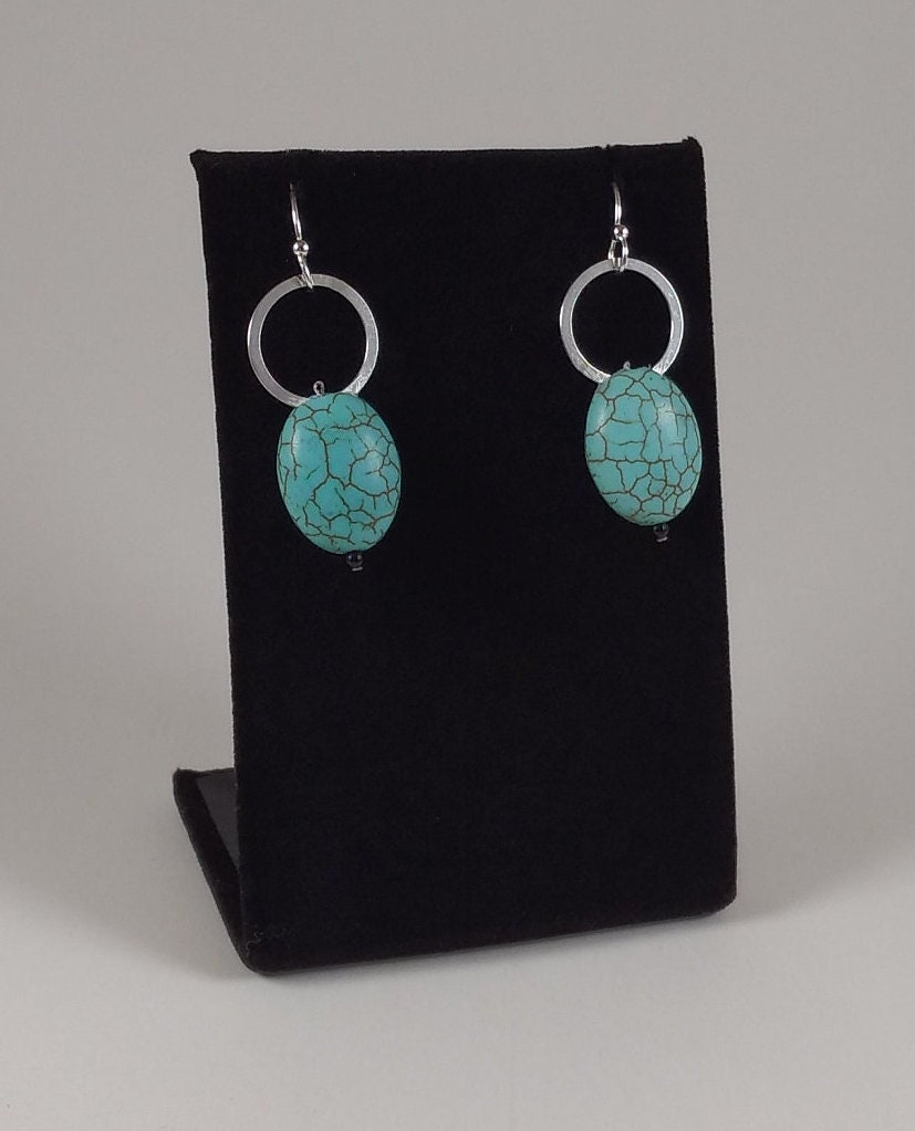 Howlite And Sterling Silver Earrings Handmade By Chris Hay