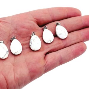 Howlite Crystal Pendant - Howlite Crystal Earring – Bracelet Crystal Accessory - Jewelry Making Supplies - 2cm - Nc1109