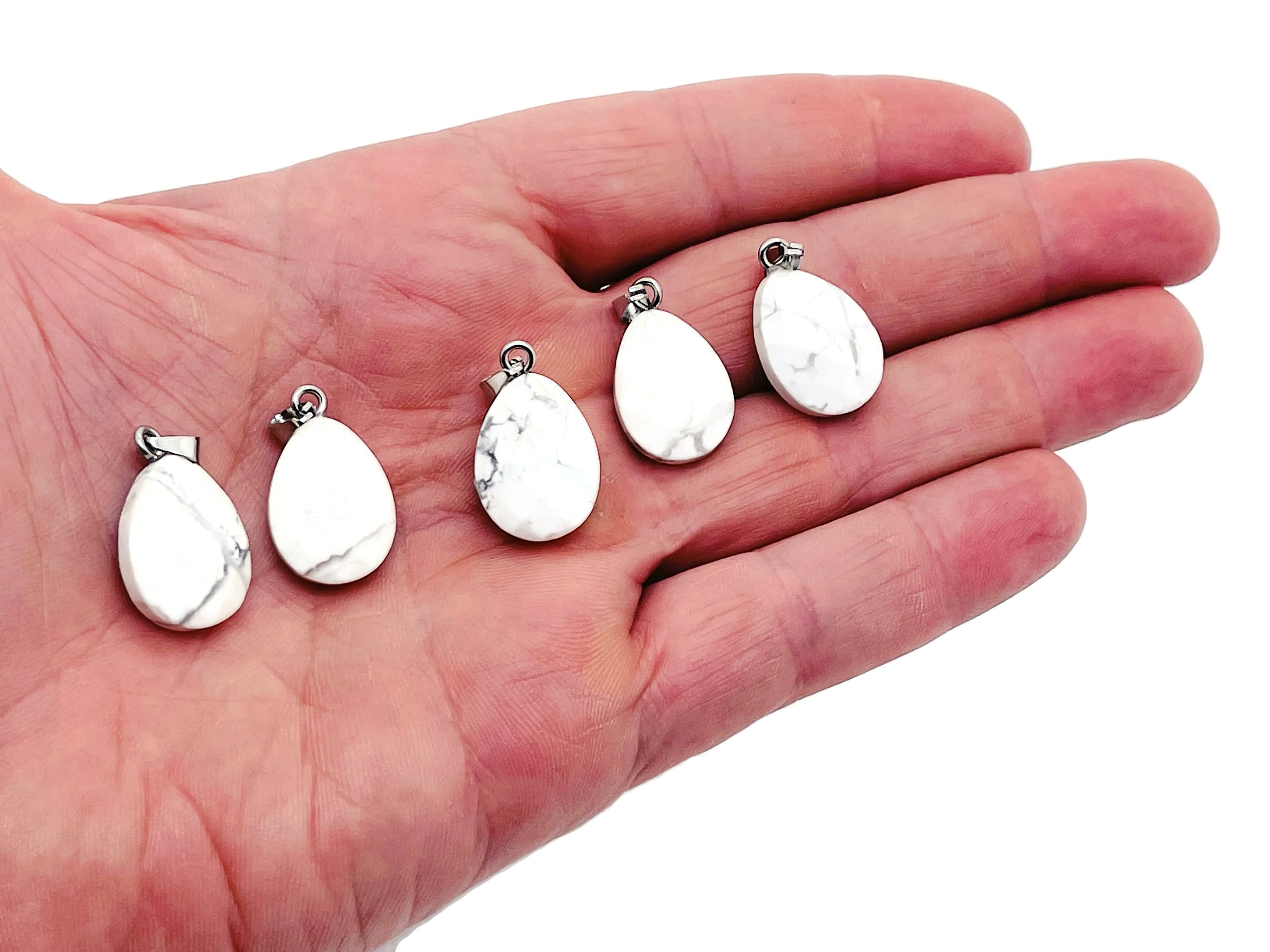 Howlite Crystal Pendant - Howlite Crystal Earring – Bracelet Crystal Accessory - Jewelry Making Supplies - 2cm - Nc1109 Howlite Crystal Pendant - Howlite Crystal Earring – Bracelet Crystal Accessory - Jewelry Making Supplies - 2cm - Nc1109