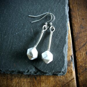 Howlite Gemstone Earrings Jewelry Handmade Made In The Usa