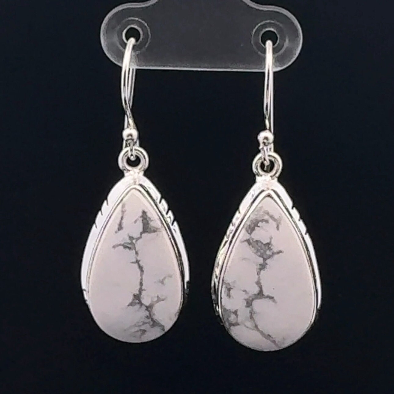 Sterling Silver Howlite Earrings Sterling Silver Howlite Earrings