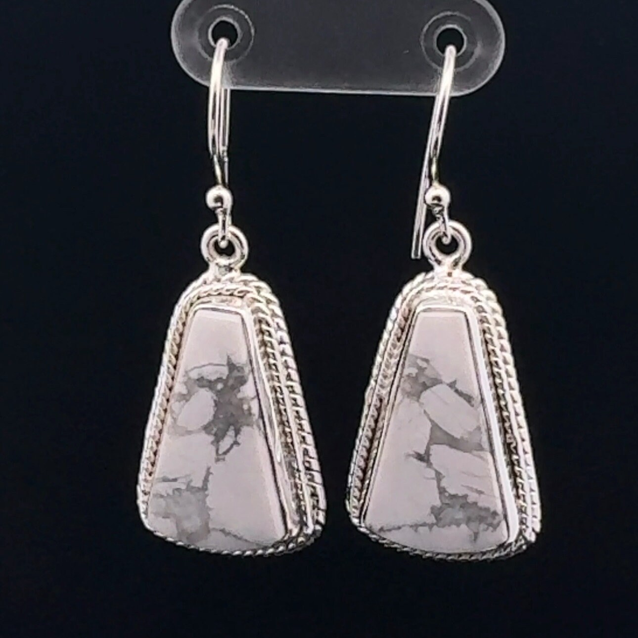 Sterling Silver Howlite Earrings Sterling Silver Howlite Earrings