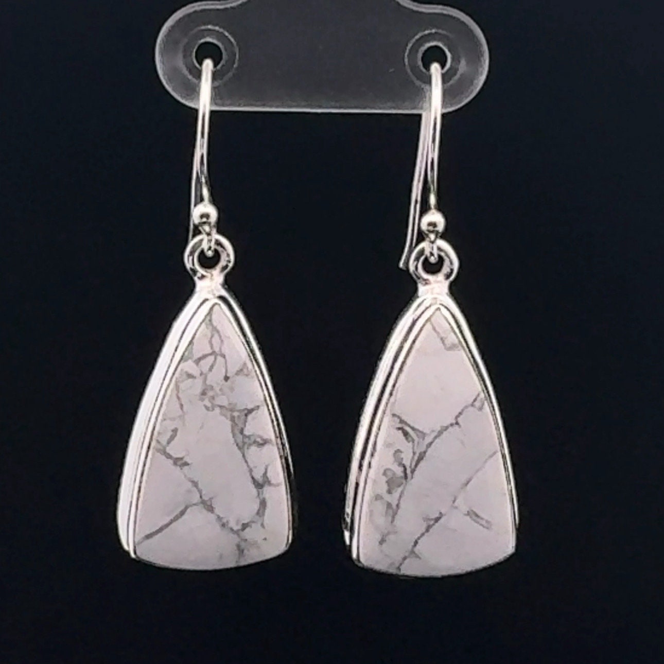 Sterling Silver Howlite Earrings Sterling Silver Howlite Earrings