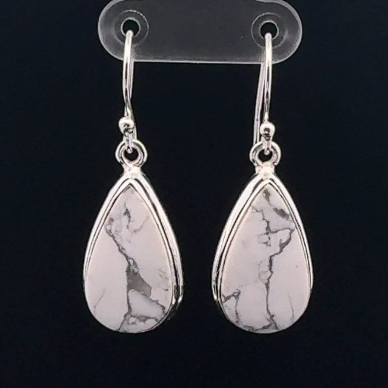 Sterling Silver Howlite Earrings Sterling Silver Howlite Earrings