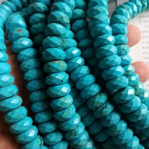 15mm howlite faceted rondelle beads, 55 beads, 16" strand long 15mm howlite faceted rondelle beads, 55 beads, 16" strand long