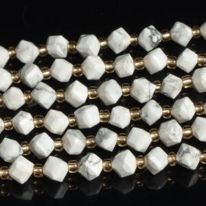 6MM White Howlite Beads Grade AA Genuine Natural Gemstone Faceted Cube Loose Beads 15"/7.5" Bulk Lot Options (126559) 6MM White Howlite Beads Grade AA Genuine Natural Gemstone Faceted Cube Loose Beads 15"/7.5" Bulk Lot Options (126559)