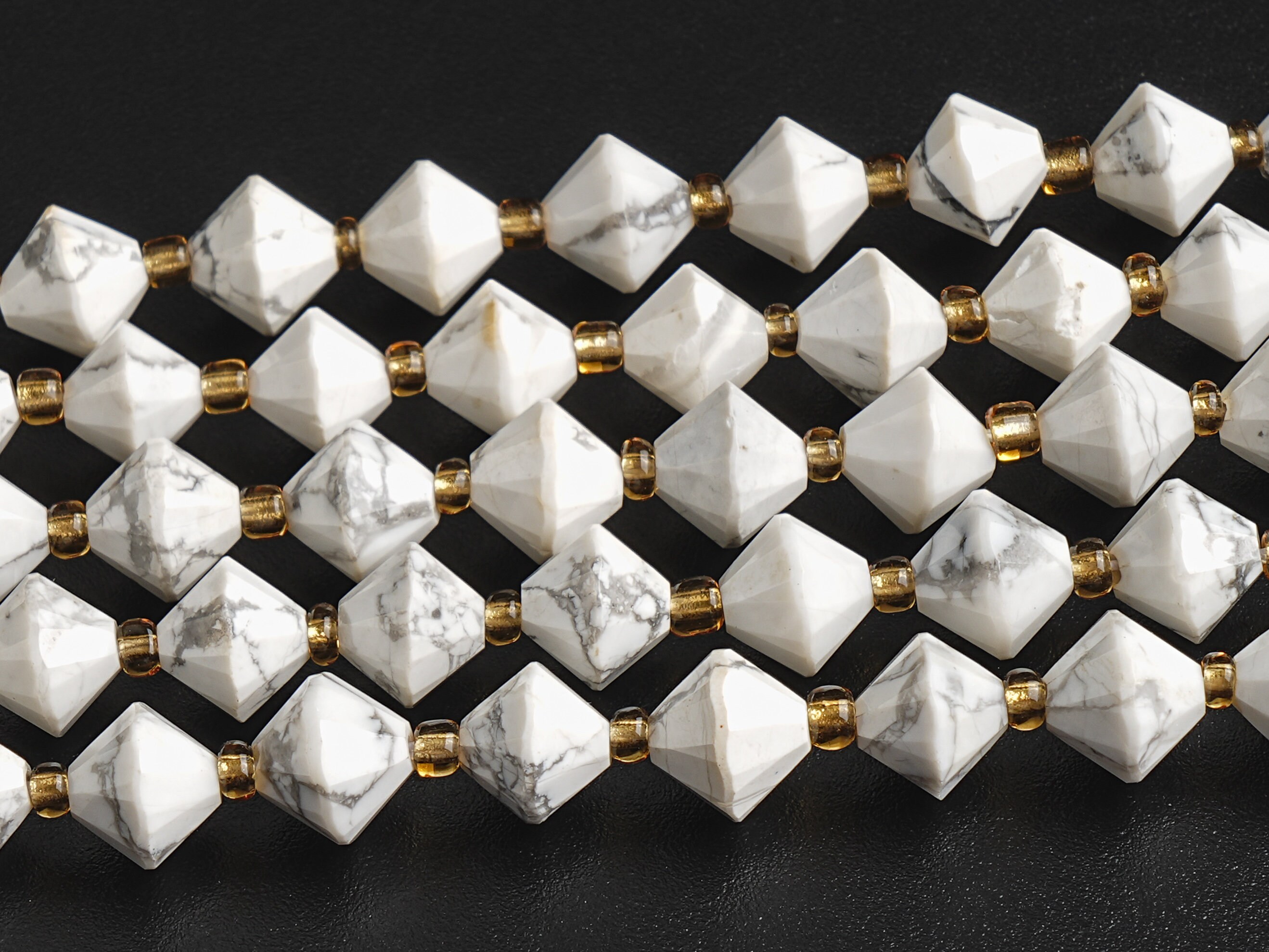 8mm White Howlite Beads Grade Aa Genuine Natural Gemstone Bicone Faceted Loose Beads 15"/7.5" Bulk Lot Options (126716)