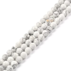 8mm Faceted White Howlite Round Ball Loose Beads Gemstone Bead Jewelry Making Handmade Strand 8mm Faceted White Howlite Round Ball Loose Beads Gemstone Bead Jewelry Making Handmade Strand