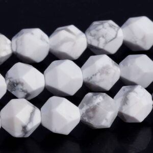 Howlite Beads Star Cut Faceted Grade Aaa Genuine Natural Gemstone Loose Beads 6mm 8mm 10mmbulk Lot Options