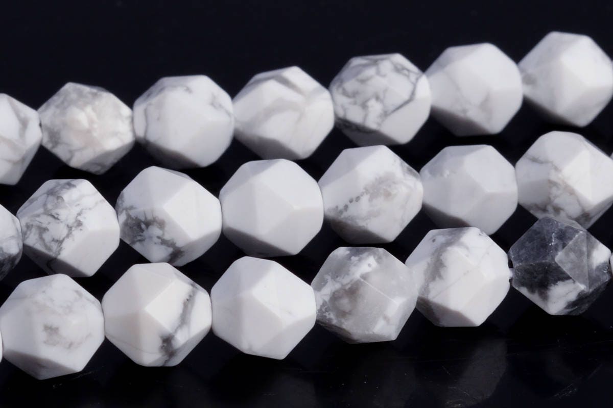 Howlite Beads Star Cut Faceted Grade Aaa Genuine Natural Gemstone Loose Beads 6mm 8mm 10mmbulk Lot Options