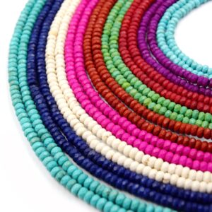 Dyed Howlite Beads | Faceted Rondelle Shaped Beads Dyed Howlite Beads | Faceted Rondelle Shaped Beads