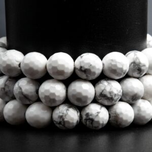 Natural White Howlite Gemstone Grade Aaa Micro Faceted Round 6mm 8mm 10mm Loose Beads Natural White Howlite Gemstone Grade Aaa Micro Faceted Round 6mm 8mm 10mm Loose Beads