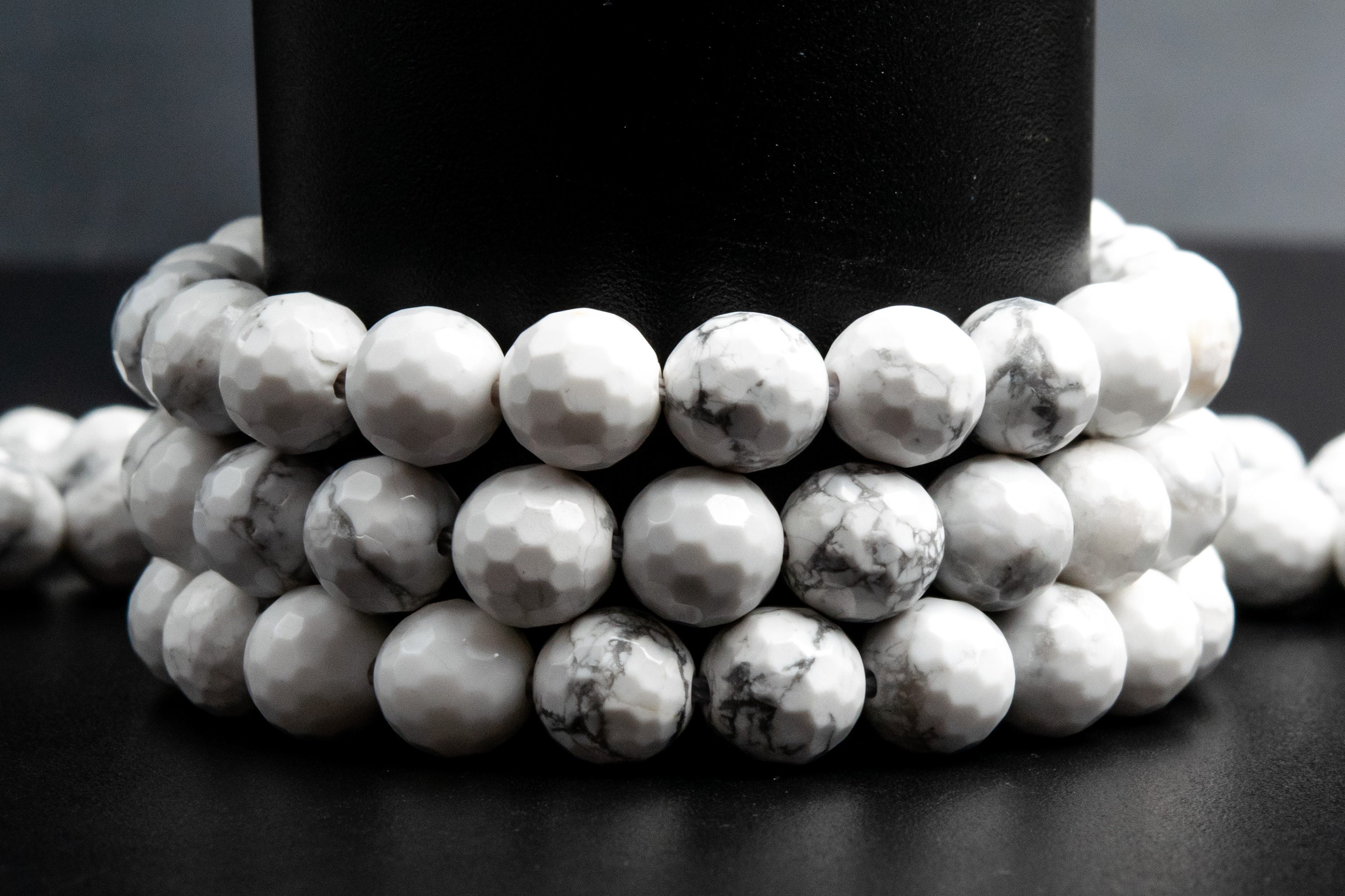 Natural White Howlite Gemstone Grade Aaa Micro Faceted Round 6mm 8mm 10mm Loose Beads