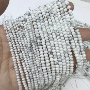 Tiny White Howlite Rondelle Beads Micro Faceted 3x2mm 4x3mm, Natural Small Howlite Round Beads, White Gray Gemstone Beads, Howlite Spacers Tiny White Howlite Rondelle Beads Micro Faceted 3x2mm 4x3mm, Natural Small Howlite Round Beads, White Gray Gemstone Beads, Howlite Spacers