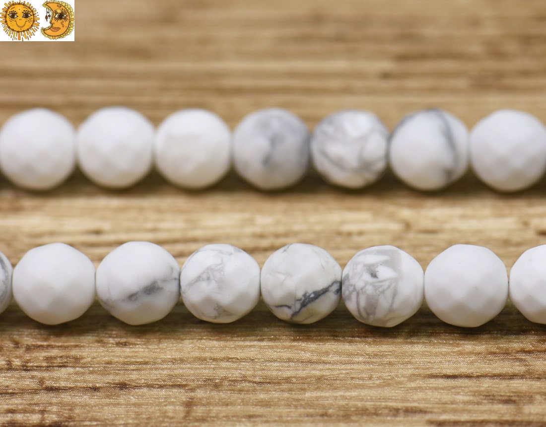 White Howlite Matte Faceted (64 Faces) Round Beads,howlite,diy,natural,gemstone,frosted Beads,6mm 8mm 10mm 12mm For Choice,15" Full Strand White Howlite Matte Faceted (64 Faces) Round Beads,howlite,diy,natural,gemstone,frosted Beads,6mm 8mm 10mm 12mm For Choice,15" Full Strand