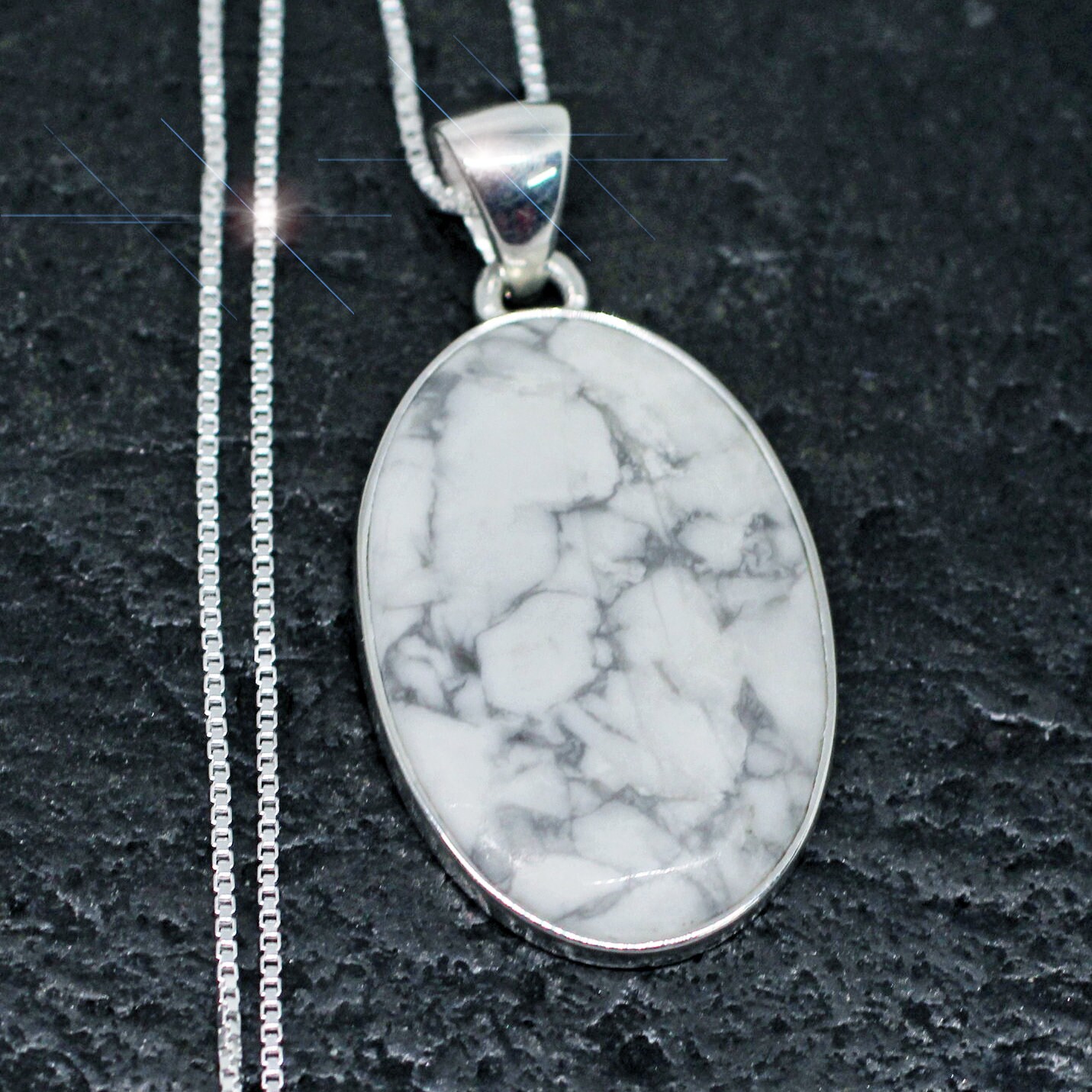 Albino Earth - Natural Howlite Sterling Silver Necklace