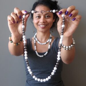 Howlite Necklace Evolving Perspectives Black White Stones