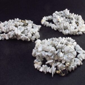 Set Of 3 Genuine White Howlite Tumbled Beads Necklaces - 18" Each
