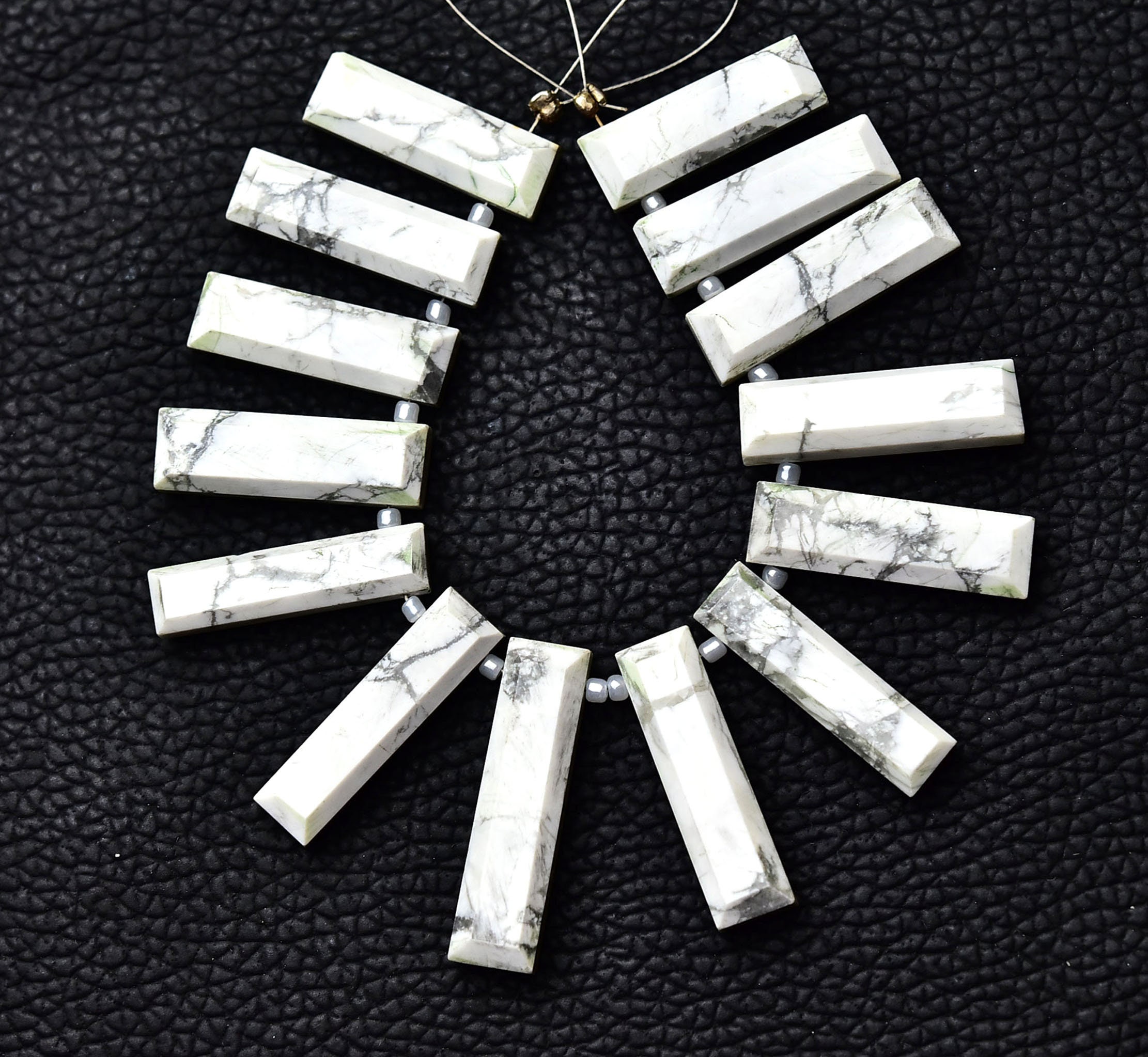 10 Pieces Rare Howlite Bar Beads 6x24mm To 7x30mm Faceted Baguette Shape Briolettes Gemstone Beads Superb Howlite Gems Beads No4915 10 Pieces Rare Howlite Bar Beads 6x24mm To 7x30mm Faceted Baguette Shape Briolettes Gemstone Beads Superb Howlite Gems Beads No4915