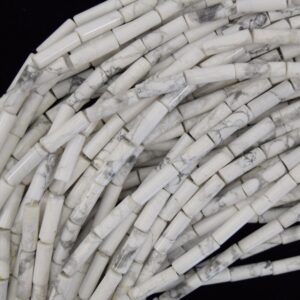 13mm natural white howlite tube beads 15.5" strand